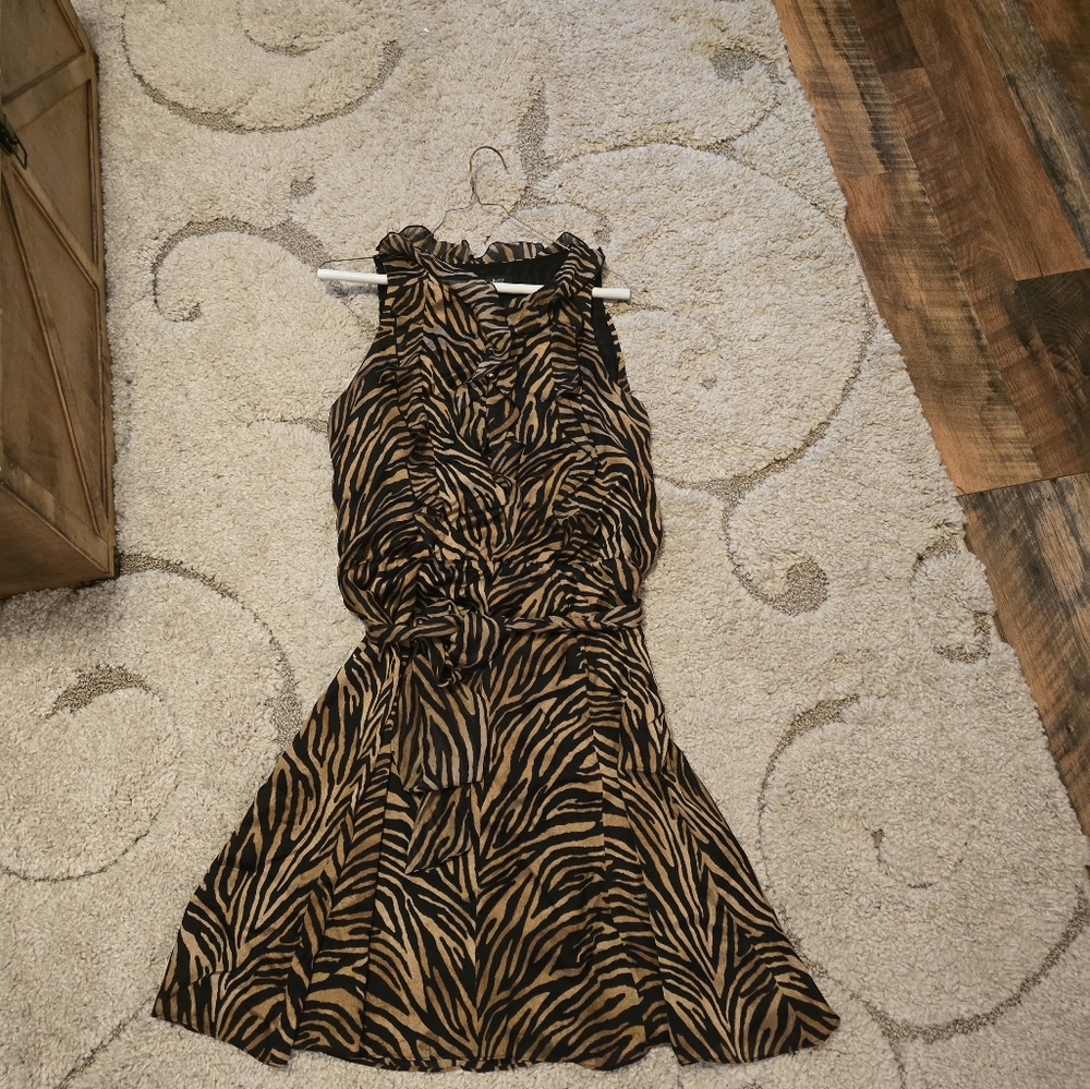 WHBM silk animal print dress